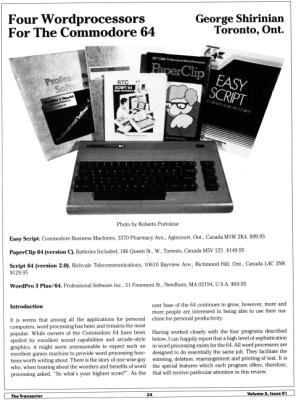[Four Wordprocessors for the Commodore 64 (2/10)]