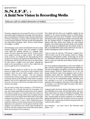 [S.N.I.F.F.: A Bold New Vision in Recording Media]