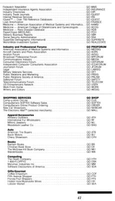 [CompuServe IntroPak page 41/44 
Information Service Highlights (5/6)]